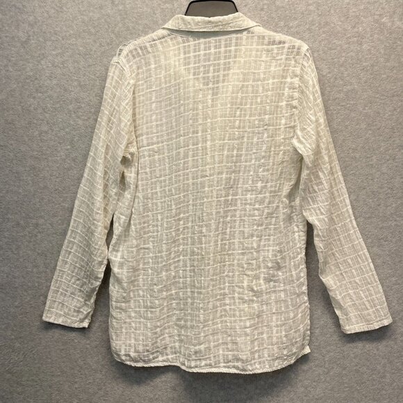 Cut Loose Sheer Top Womens Small White Oversized Lightweight Geometric - Picture 5 of 9